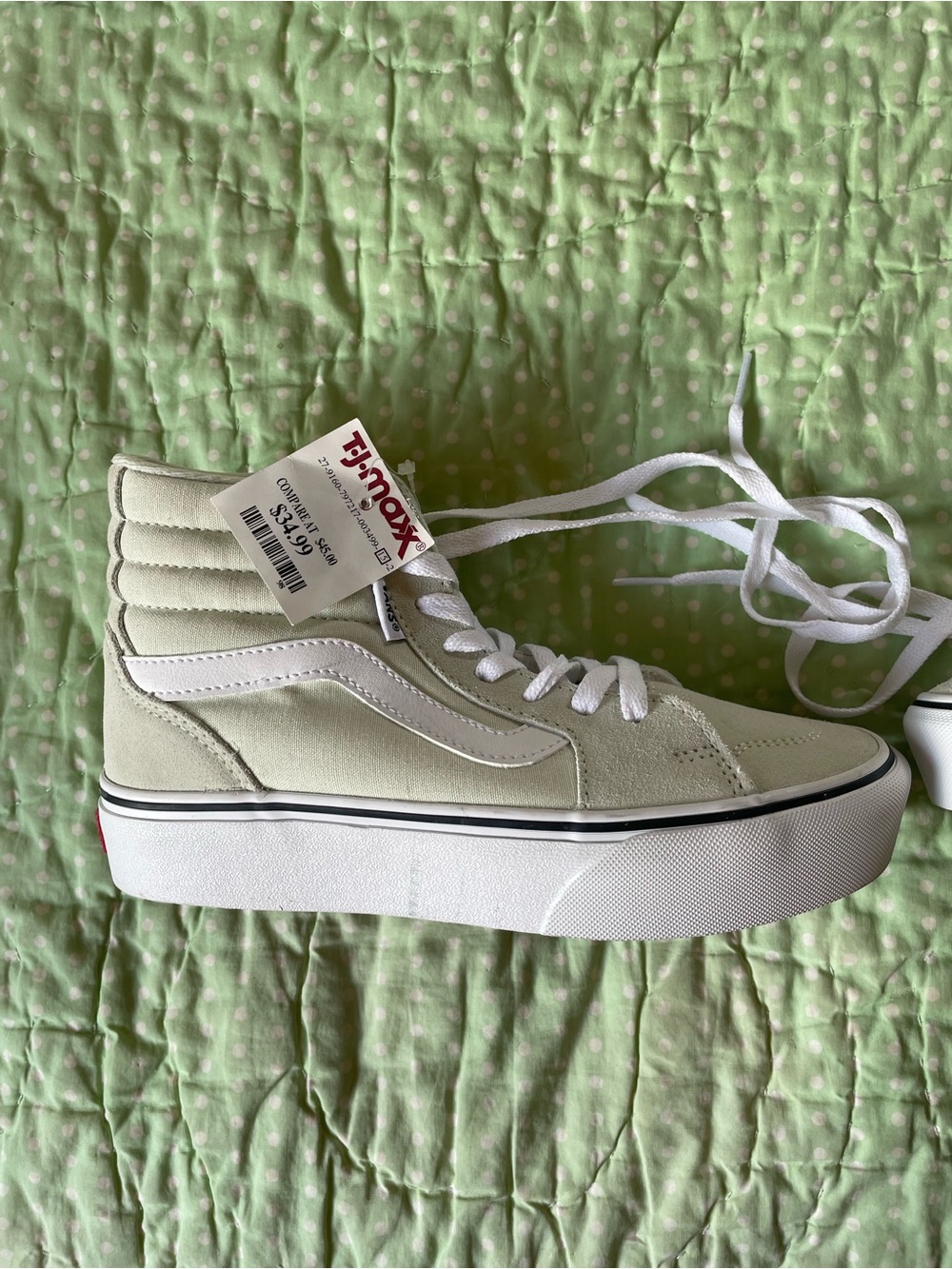 Vans High-Top Platform Sneakers - Sage Green & White